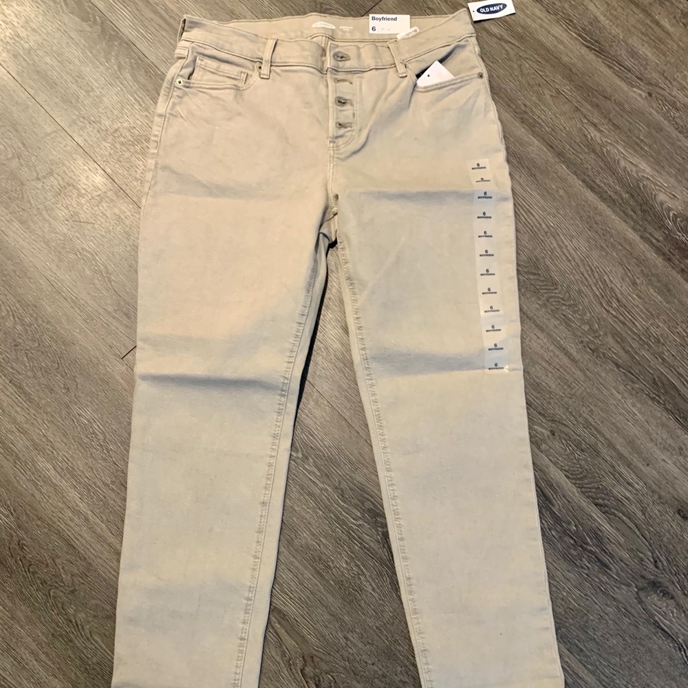 Tan boyfriend jeans